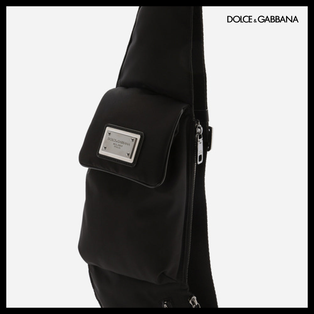 【Dolce & Gabbana】Cross NYLON BELT BAG Black