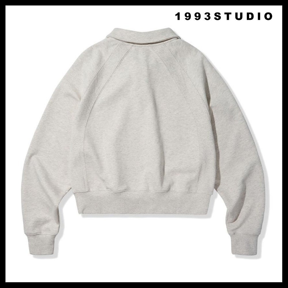 [1993STUDIO] SMALL LOGO HALF ZIP COLLAR SWEATSHIRT 3COLORS