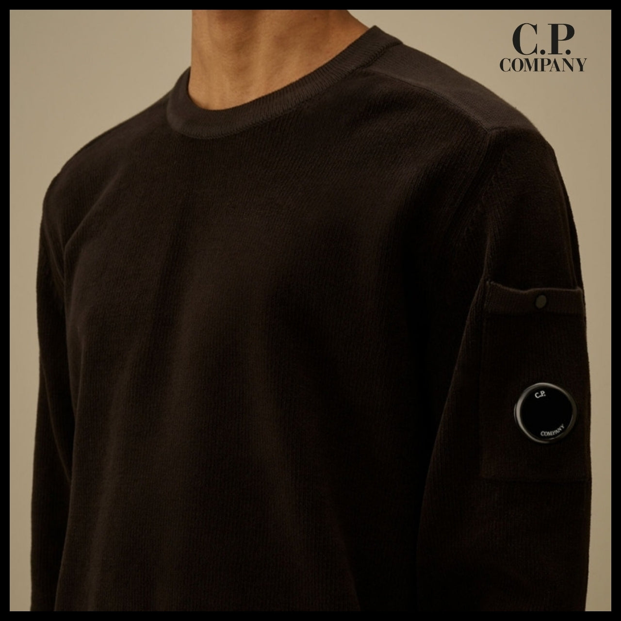【CP COMPANY】Cotton Chenille Crewneck Lens Knit 999