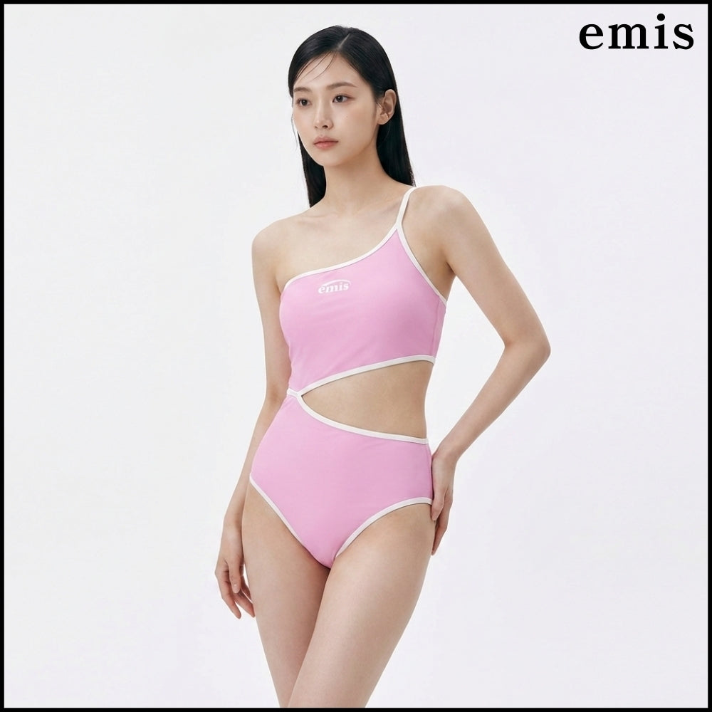 【emis】LOGO CUT-OUT SWIMSUIT 3 COLOR 韓国人気 送料込