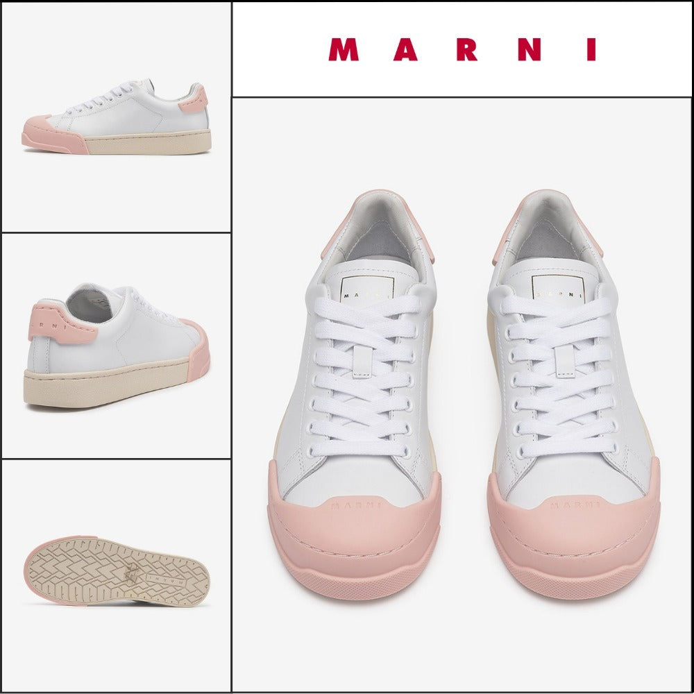 【MARNI】Dada Bumper Sneakers - Lily White & Light Pink