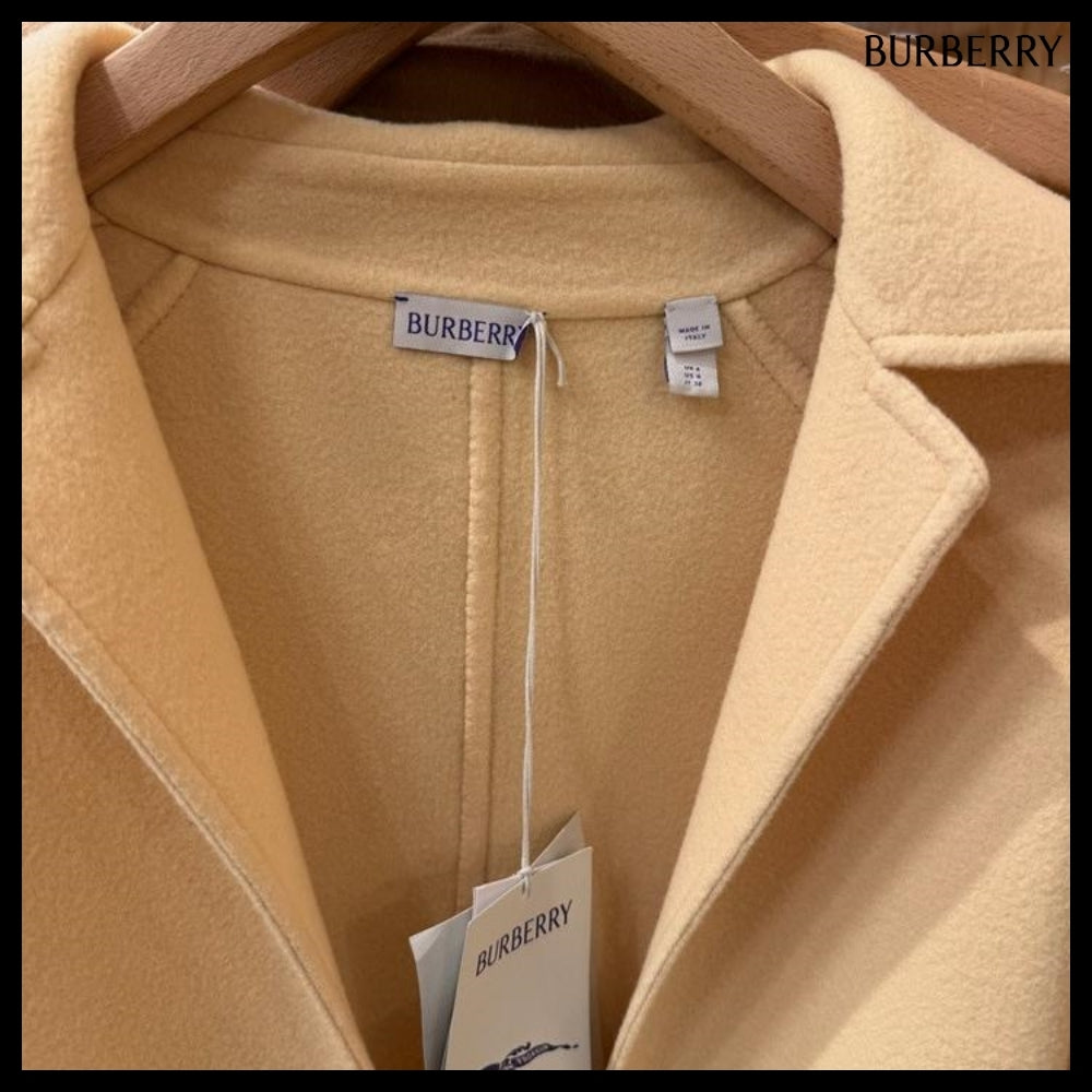 【Burberry】Cashmere Belted Wrap Coat Daffodil