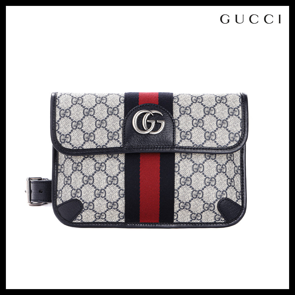 【GUCCI 】Ophidia GG Supreme Canvas Leather Belt Bag BEIGE