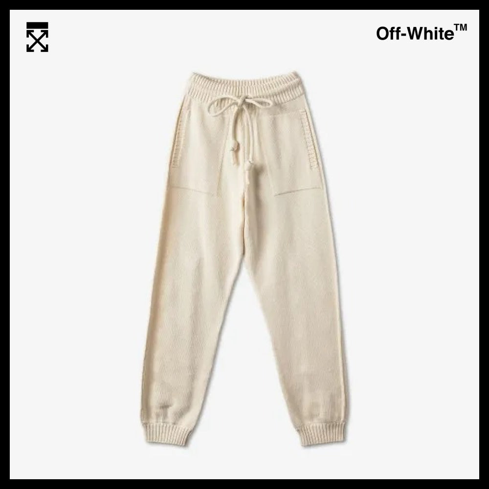 【Off-White】Diag Knit Pants Light Beige