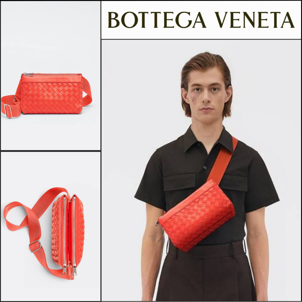 【BOTTEGA VENETA】INTRECCIATO BAG BONDED SUEDE TOMATO