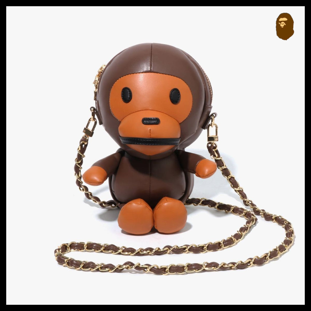 【BAPE】Baby Milo plush doll mini shoulder bag brown