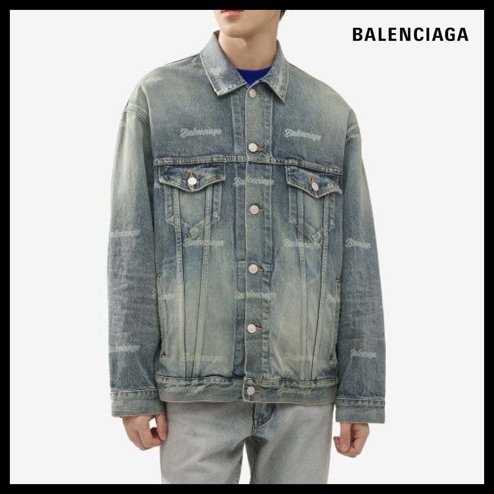 【BALENCIAGA】Large Fit Denim Jacket Sky Blue