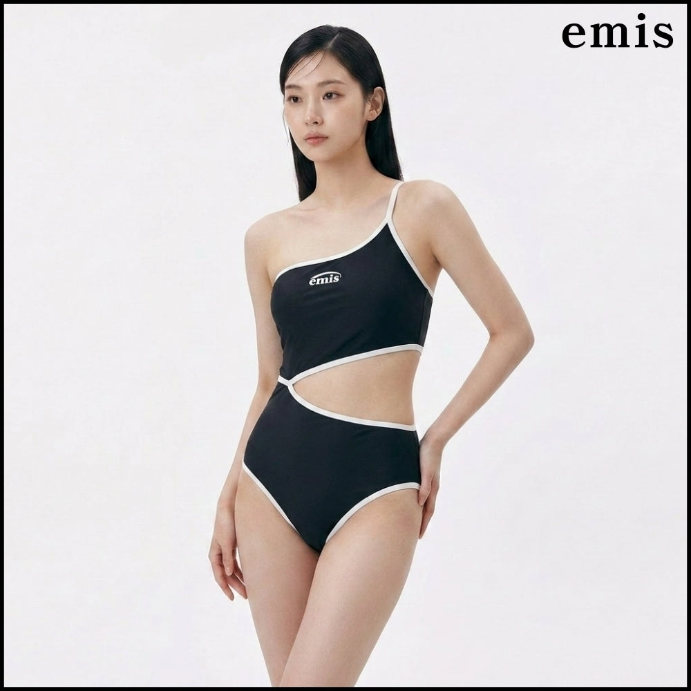 【emis】LOGO CUT-OUT SWIMSUIT 3 COLOR 韓国人気 送料込