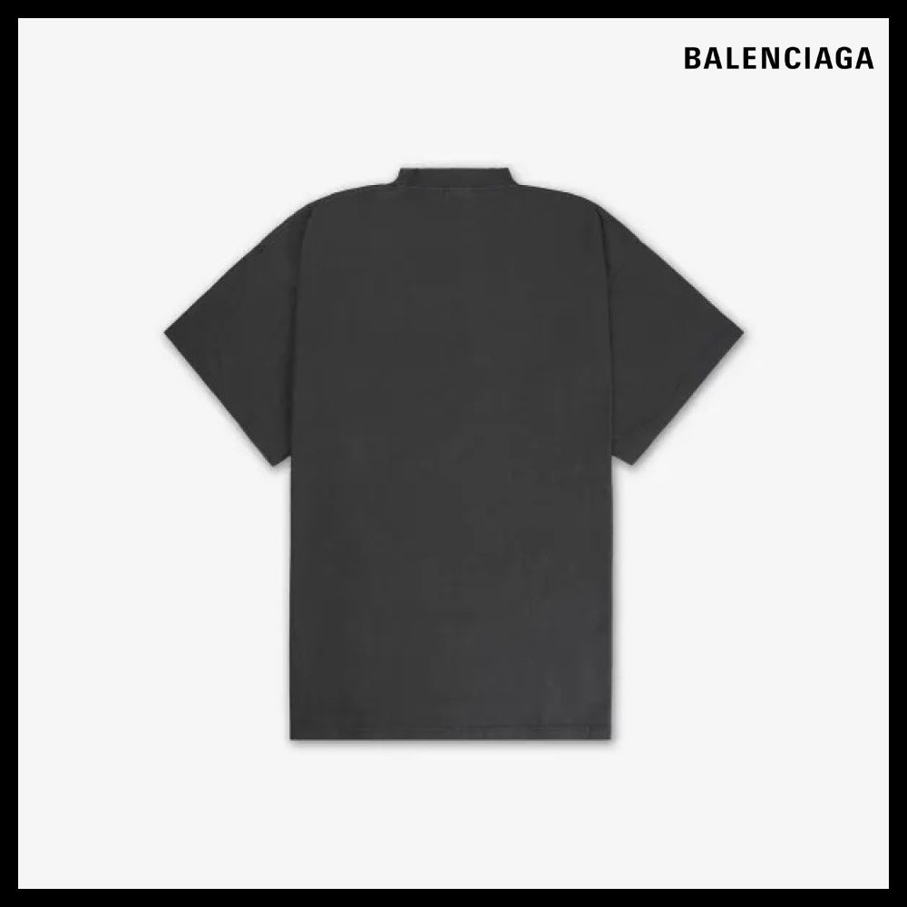 【BALENCIAGA】Oversized Short Sleeve T-Shirt Washed Black