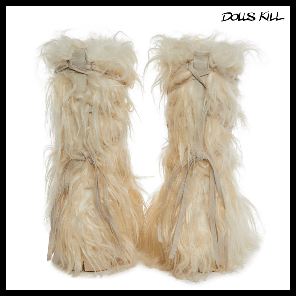 ◆DOLLS KILL◆DARKER WAVS Warp Faux Fur Boots