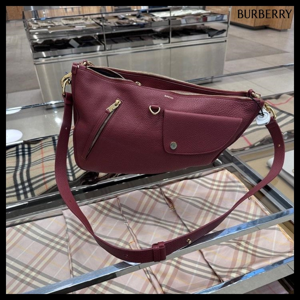 【Burberry】Shield Twin Leather Medium Messenger Bag Rust