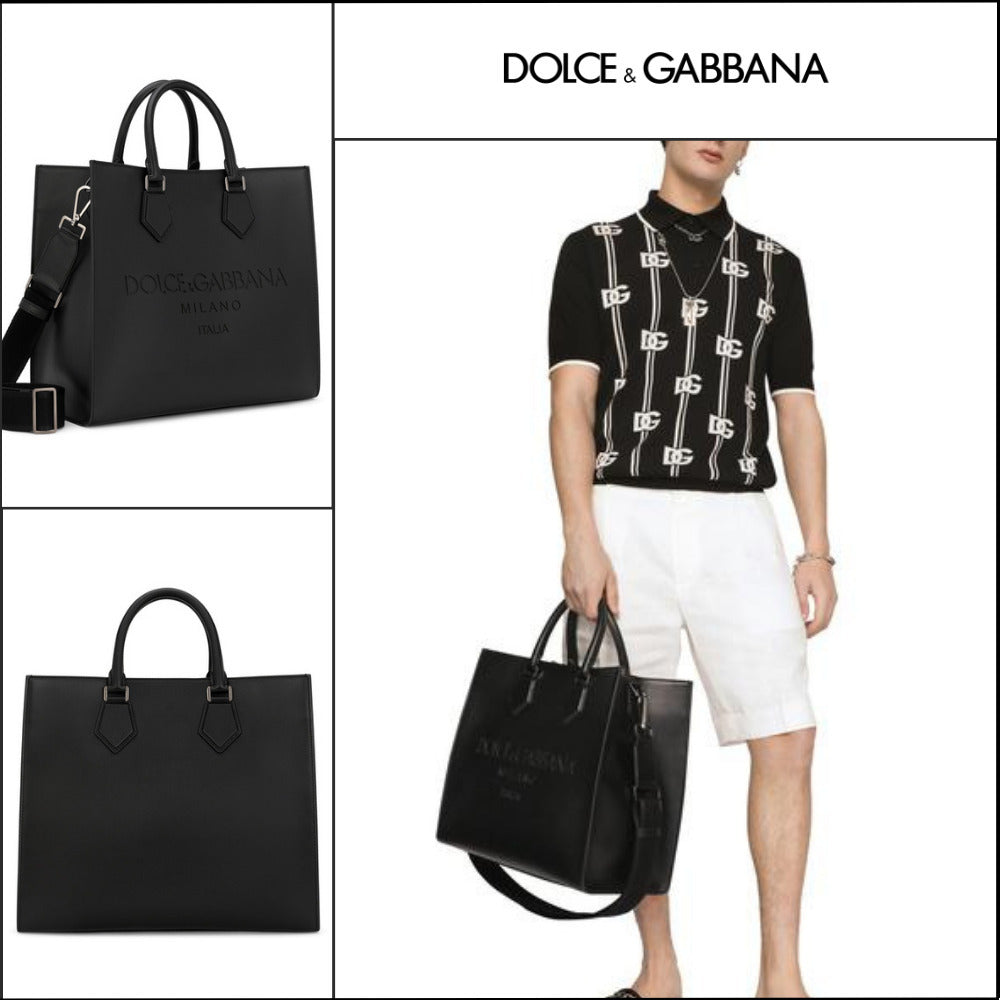【Dolce&Gabbana】LARGE CALFSKIN SHOPPER WITH LOGO