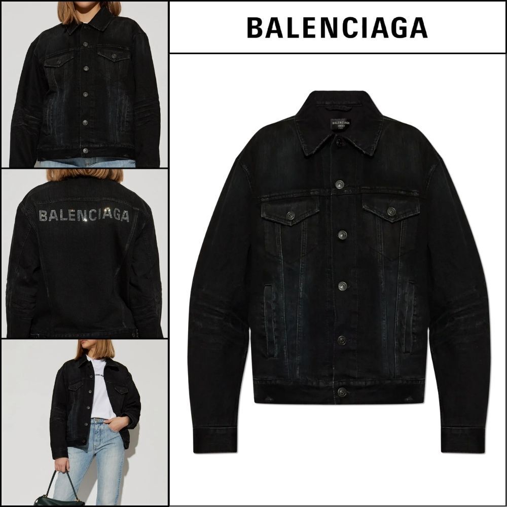 【BALENCIAGA】Standing Collar Jacket Black