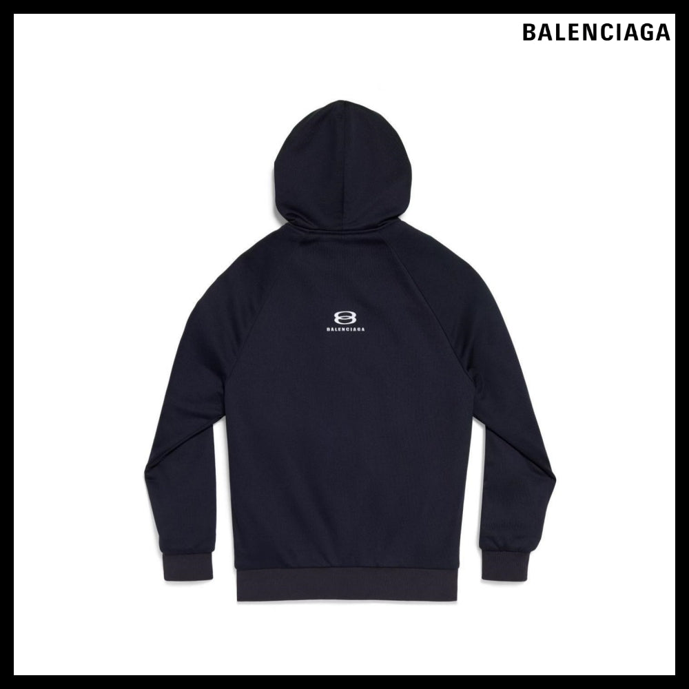 【BALENCIAGA】Unity Sports Icon ZipUp Hoodie Medium Fit Navy