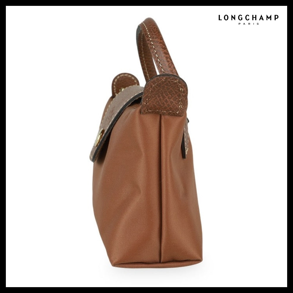 【Longchamp】Le Pliage Original Handle Pouch Brown