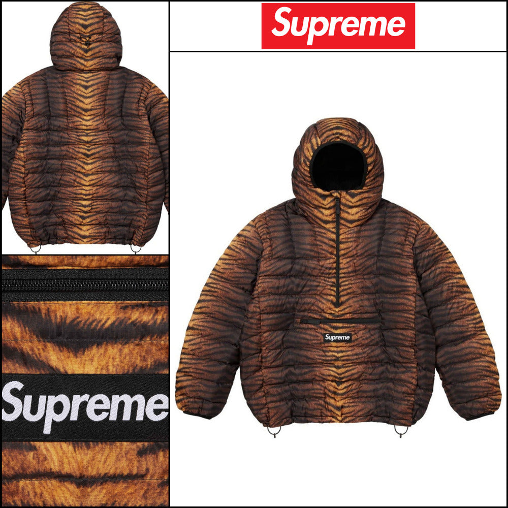 【Supreme】Micro Down Half Zip Hooded Pullover Tiger 25FW