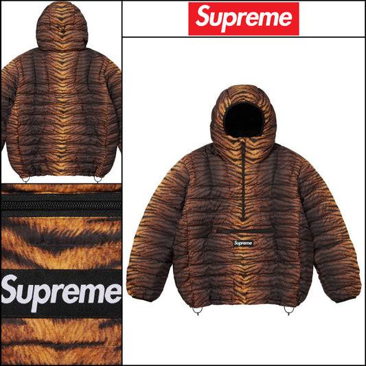 【Supreme】Micro Down Half Zip Hooded Pullover Tiger 25FW