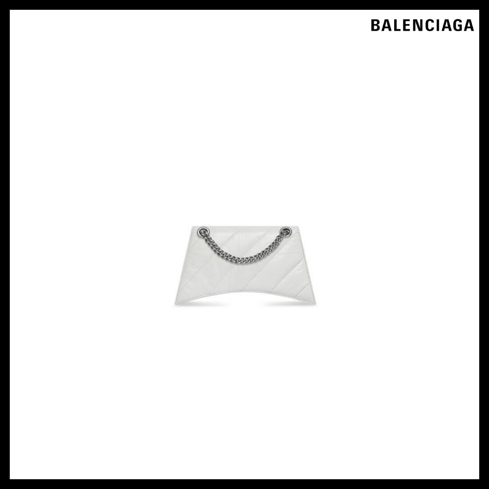 【BALENCIAGA】Crush XS Chain Bag Quilted White