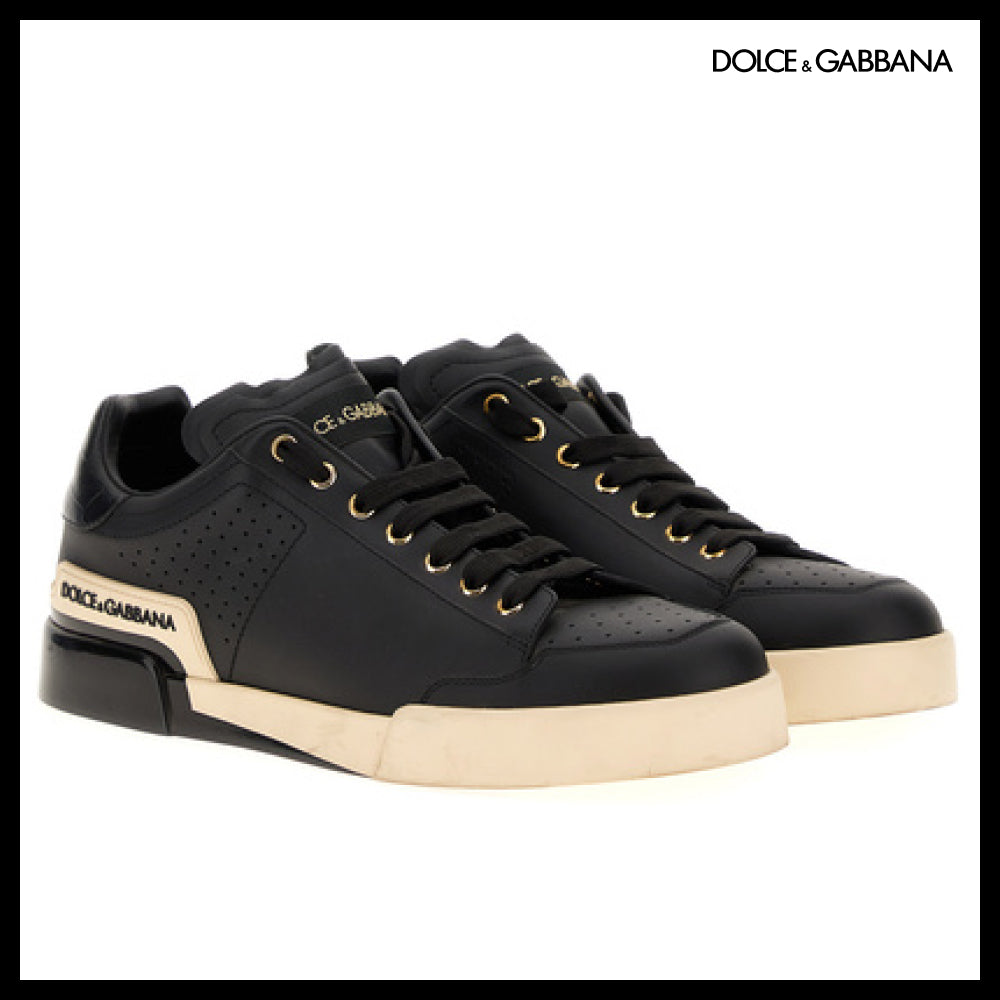 【Dolce & Gabbana】CALFSKIN NAPPA PORTOFINO SNEAKERS WITH