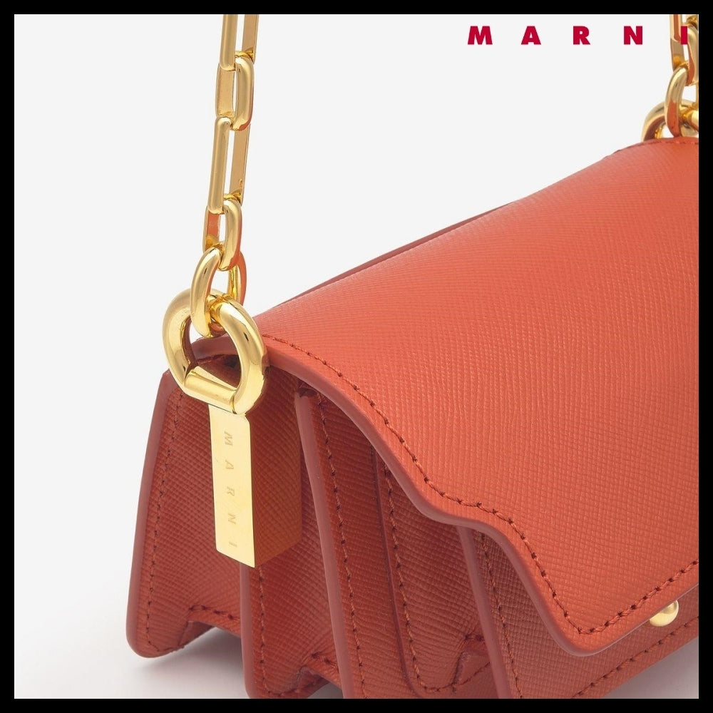 【MARNI】Trunk Nano Chain Crossbody Bag - Brick