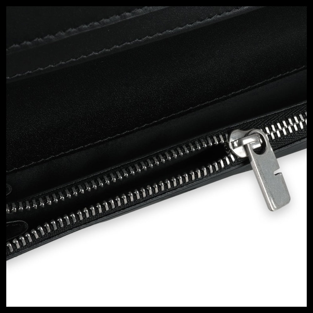 【Burberry】Continental Check Long Wallet Black