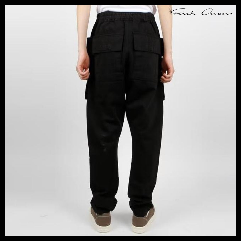 【RICK OWENS】Darkshadow Creatch Cargo Pants Black