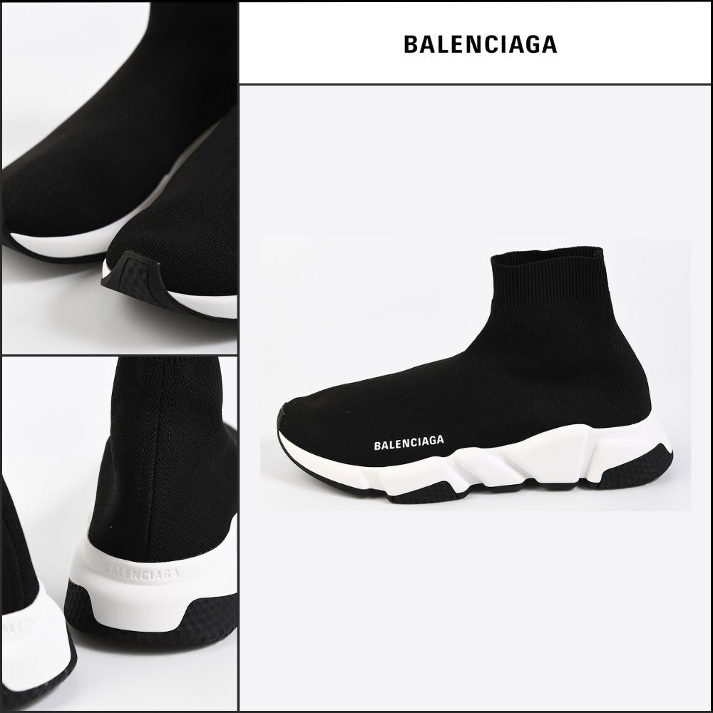 【BALENCIAGA】Speed Recycled Knit Sneaker Black White