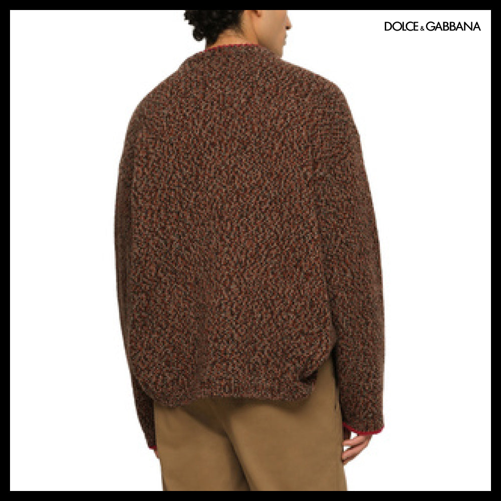 【Dolce&Gabbana】MELANGE WOOL ROUND NECK SWEATER DG INLAY