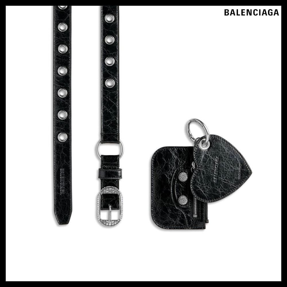 【BALENCIAGA】LE CAGOLE CHARMS BELT WITH RHINESTONES