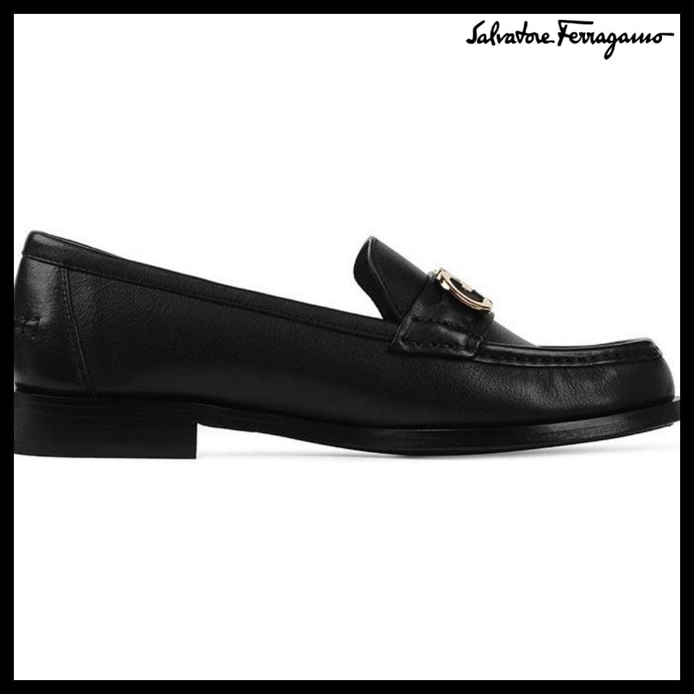 ◆FERRAGAMO◆OFELIA GANCINI LOAFERS BLACK