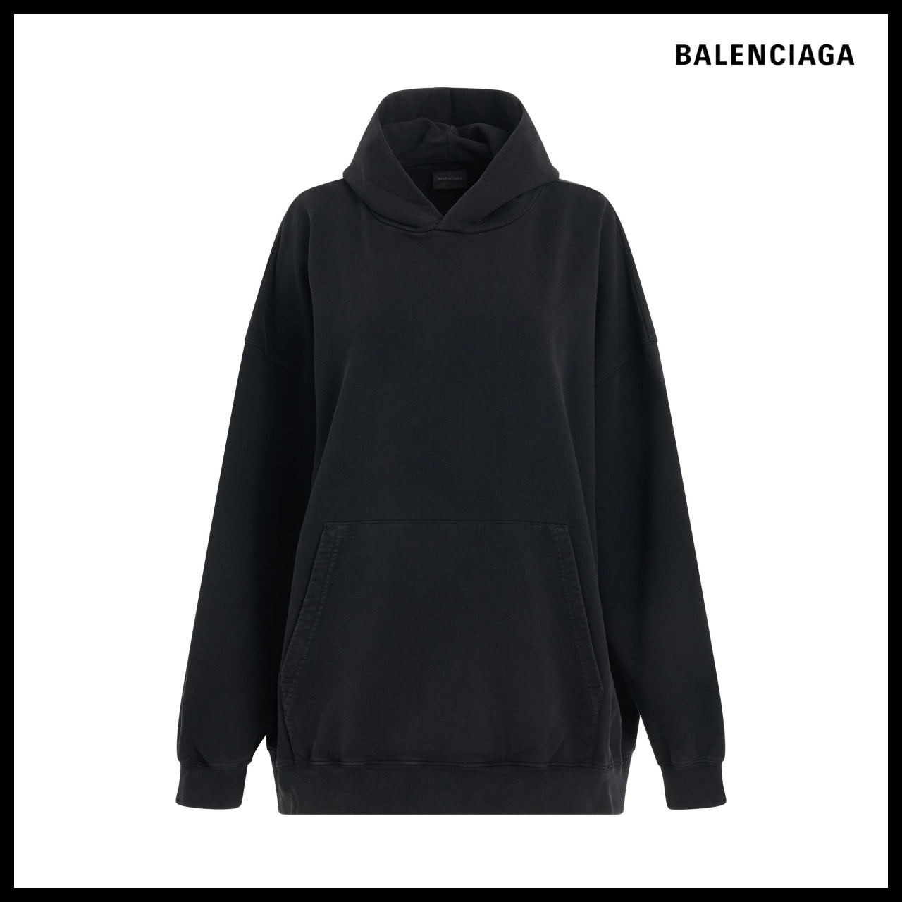 【BALENCIAGA】Back Hoodie Large Fit Black