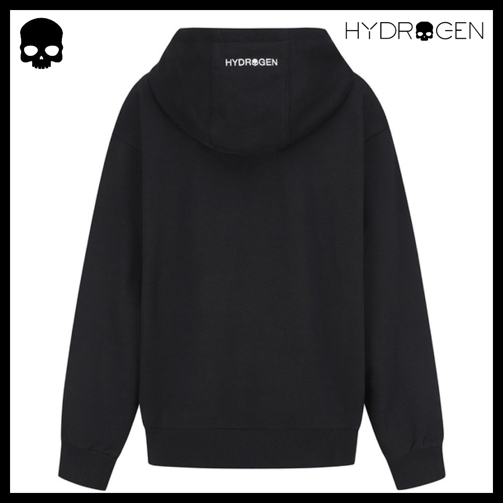 【HYDROGEN】UNI BASIC SKULL LOGO HOODIE BLACK