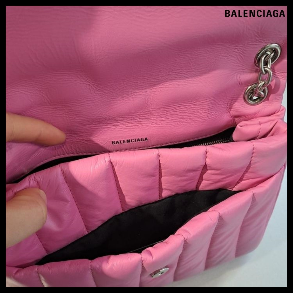 【BALENCIAGA】Monaco Mini Bag Pink Sprayed Quilted
