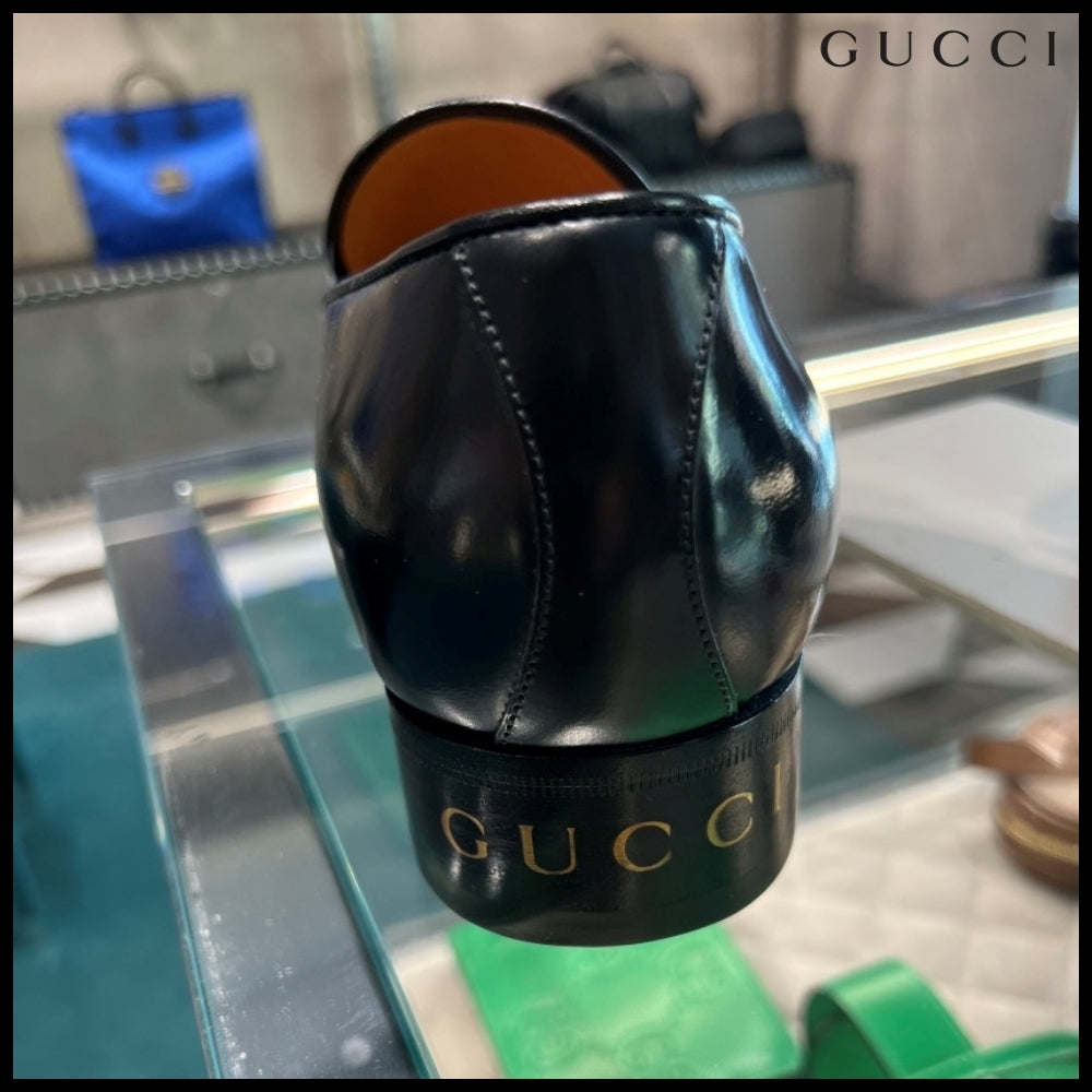 【GUCCI】PARIDE Tassel Fringe Leather Loafers Black