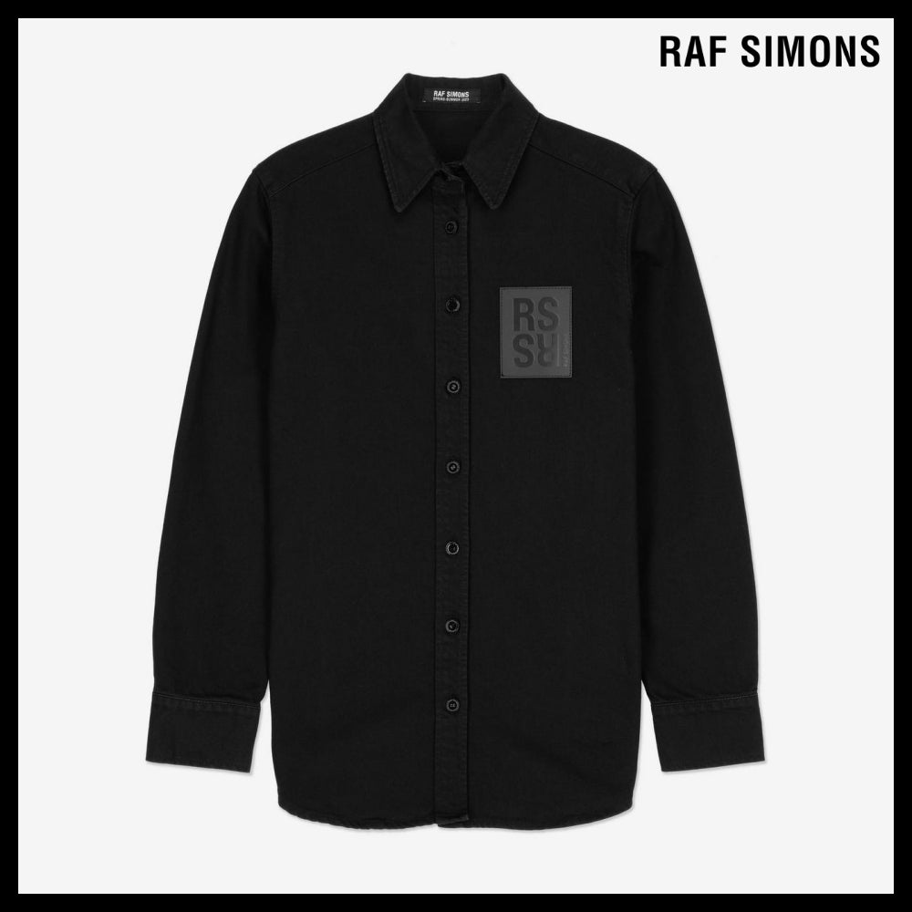【RAF SIMONS】ロゴ パッチ シャツ ブラック