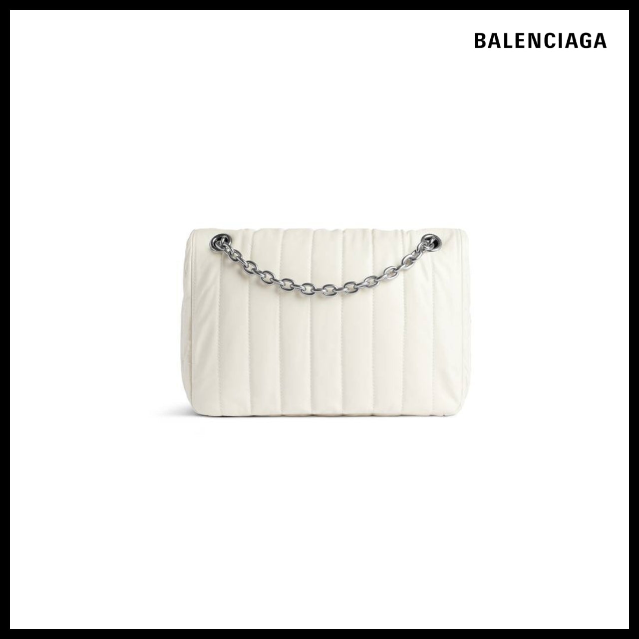 【BALENCIAGA】Monaco Small Chain Bag Quilted White