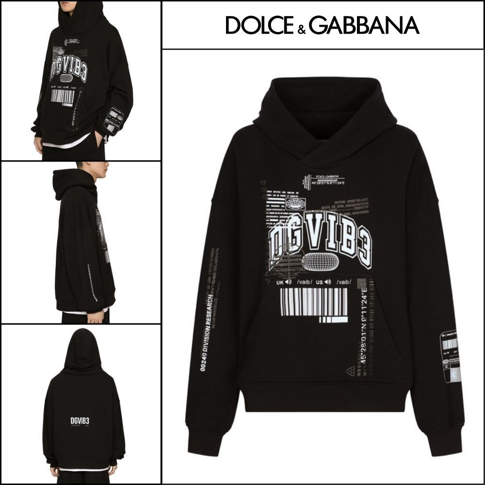 【Dolce & Gabbana】Jersey Hoodie with DGVIB3 Print