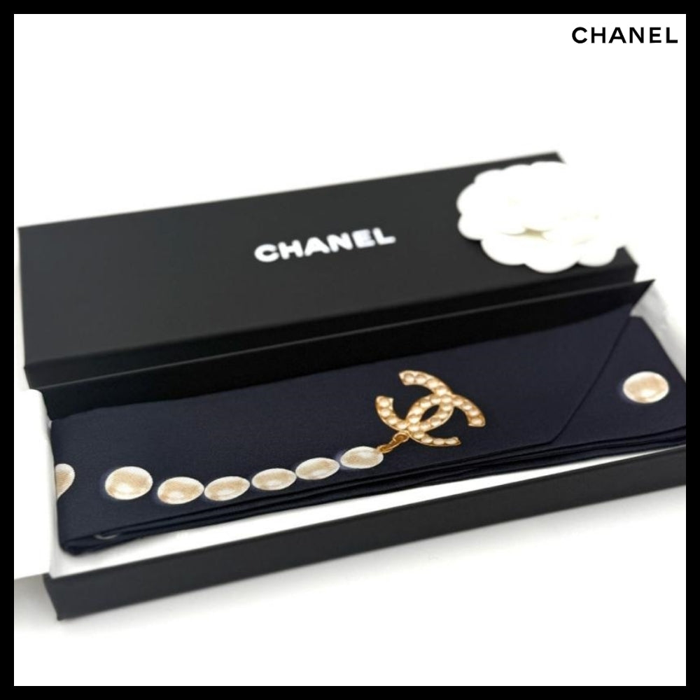 【CHANEL】Slim Pearl Twilly Navy