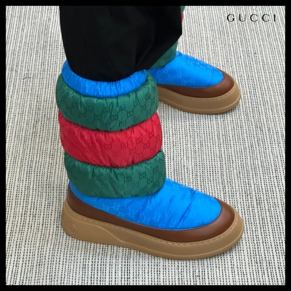 【GUCCI】Chunky GG Logo Nylon Padded Snow Boots Multi