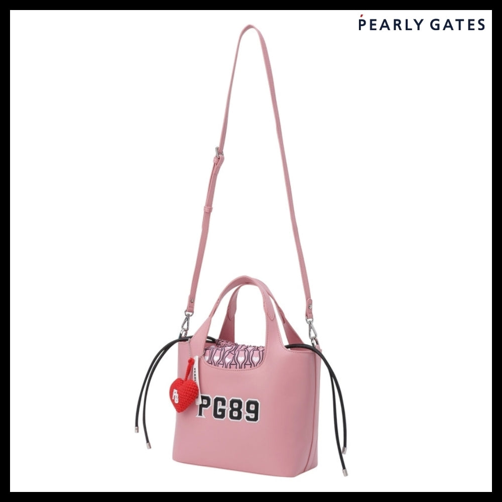 【PEARLY GATES】Embossed Logo Pattern Keyring Bucket Bag