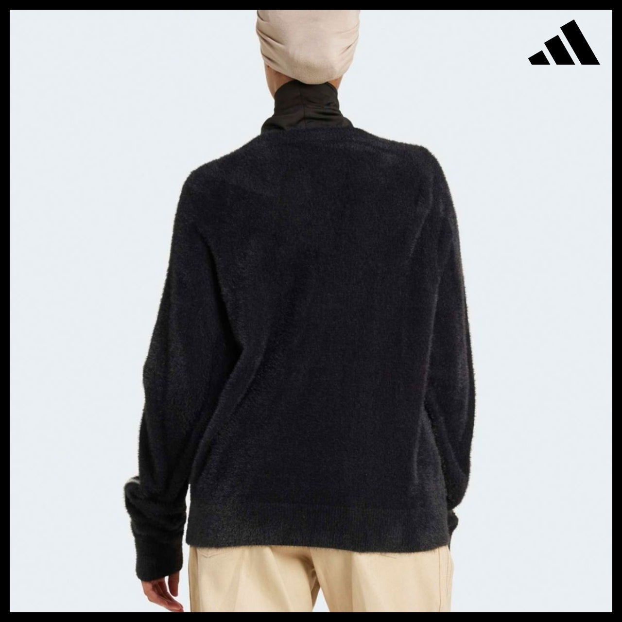 【ADIDAS】Holiday Black Knit Sweater Winter Knit