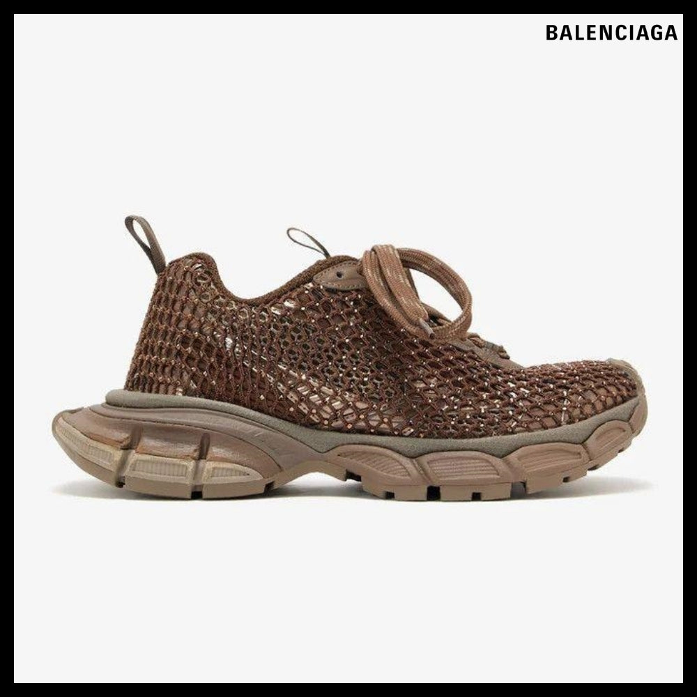 【BALENCIAGA】3XL Mesh Fishnet Sneakers Brown