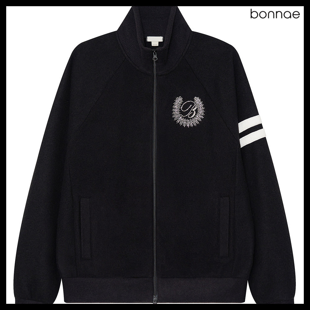 【Bonnae】Beaded Knit Zip-Up 2Colors