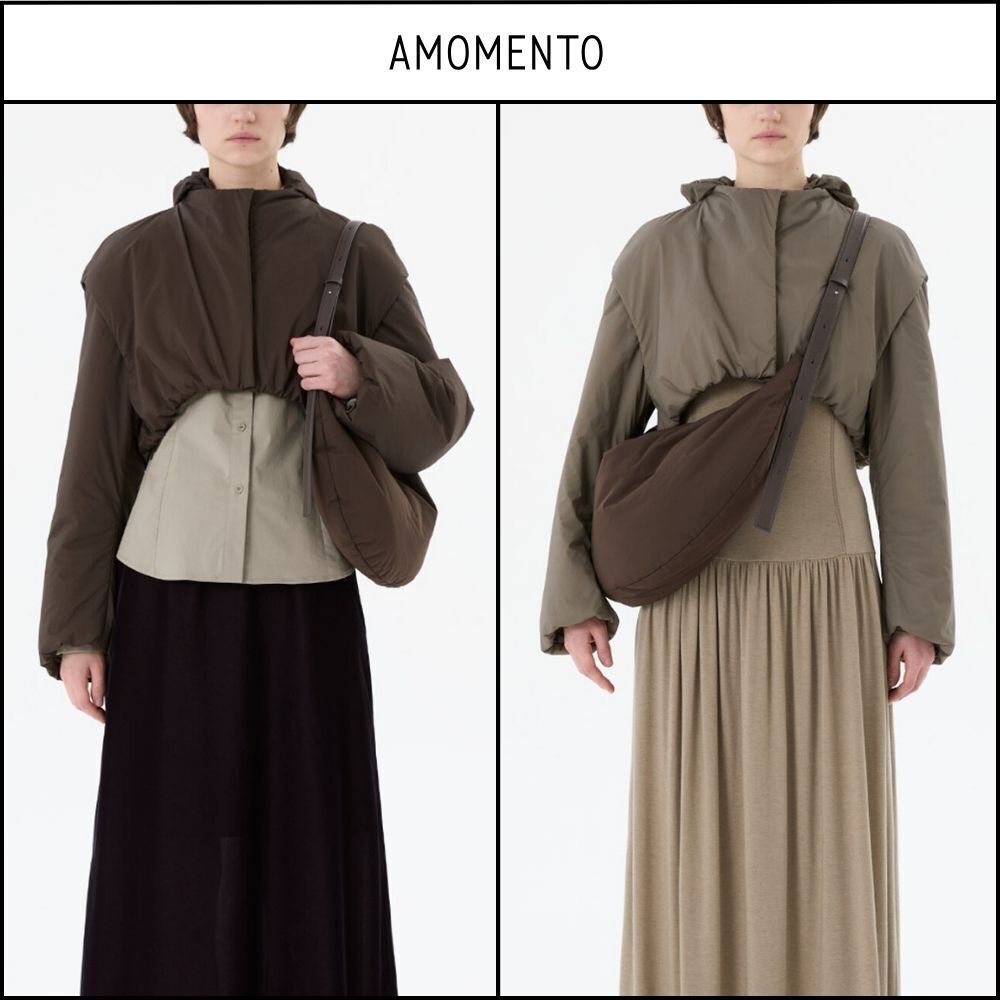 【AMOMENTO】Sheer Nylon Padded Crop Jumper 2 Colors