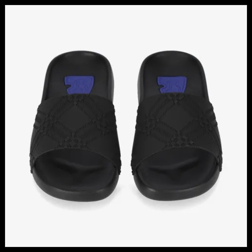 【Burberry】Check Dive Slide Black