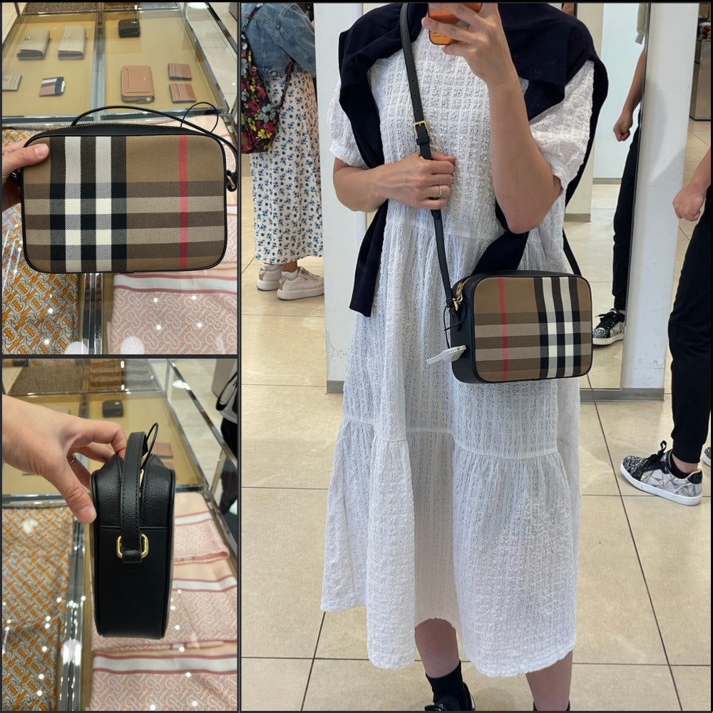 【BURBERRY】House Check Camera Bag Black