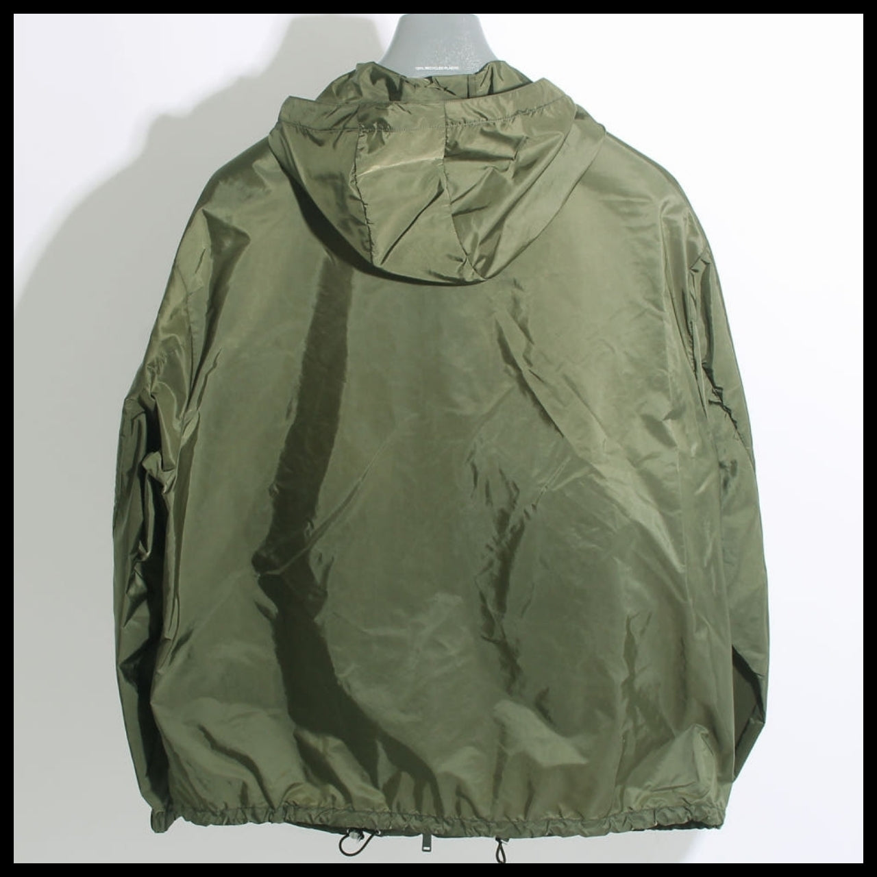 【PRADA】Triangle-logo hooded windbreaker jacket khaki