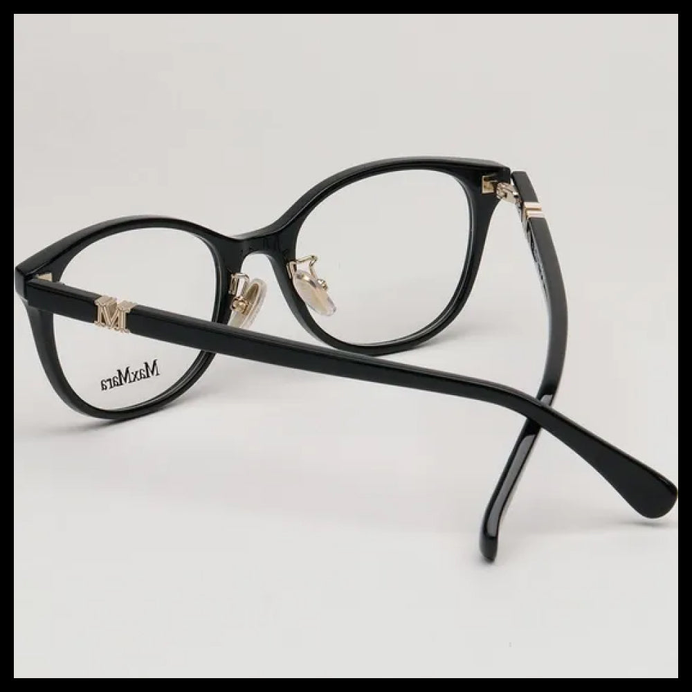 【Max Mara】Black Horn-Rimmed Eyeglasses Asian Fit Unisex
