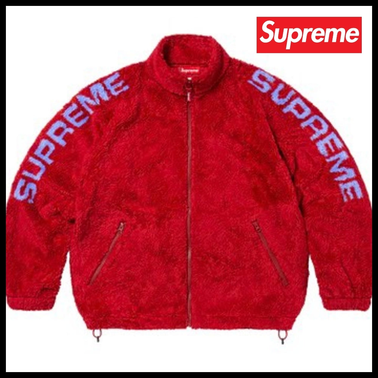 【Supreme】Shoulder Logo Fleece Jacket Red 25SS