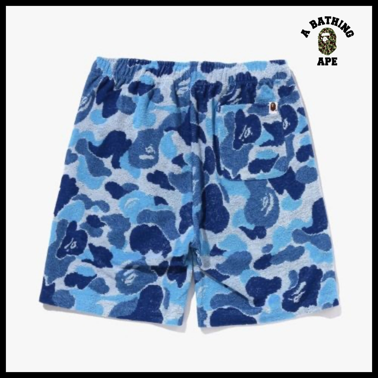 【A BATHING APE】ABC Camo Pile One Point Sweat Shorts Blue